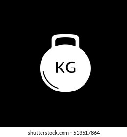 Gym Weight Flat Icon On Black Background