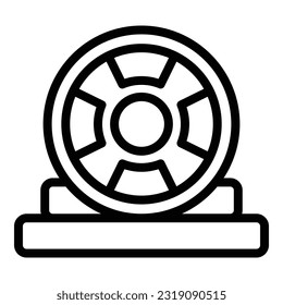 Gym weight icon outline vector. Exercise equipment. Sport training