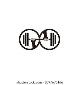 gym weight lifting association symbol logo vector