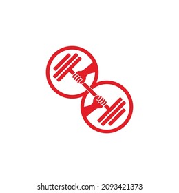 gym weight lifting competition symbol logo vector