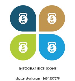 Icono de Ilustración del vector de peso de gimnasio para todo propósito. Aislado en 4 entornos diferentes.