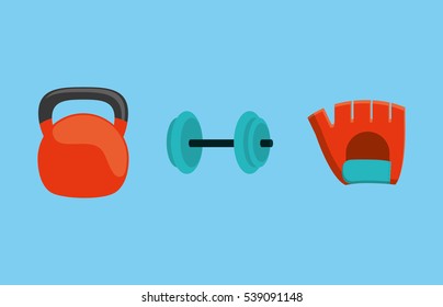 Gym weights equipment icon vector illustration graphic