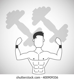 Gym and weights icon design , vector illustration