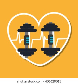 Gym and weights icon design , vector illustration