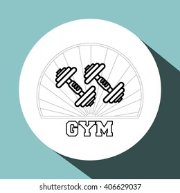 Gym and weights icon design , vector illustration