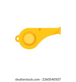 Gym whistle icon flat vector. Sport school. Room equipment isolated
