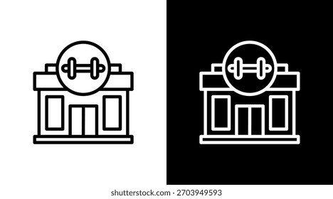 Gym White Icon Set Design