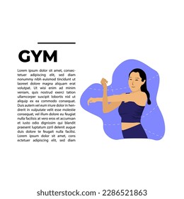 GYM woman is suitable for GYM movement templates, prints and illustrations