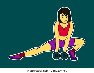 Gym Women Doodle Sticker Illustration