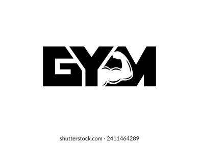 Gym Wortmarke Negativ Space Logo Design.