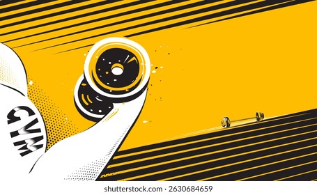 GYM workout abstract background design. Vector illustration of sports concept.

