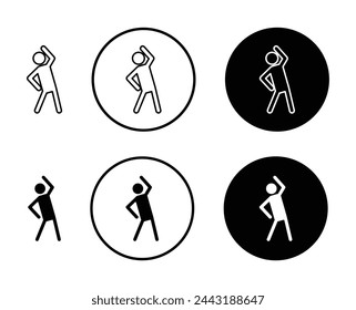 Gym Workout and Fitness Exercise Icons. Physical Training and Exercise Routine Symbols.