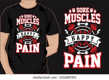 Gym workout fitness strong vector t shirt design for print on demand