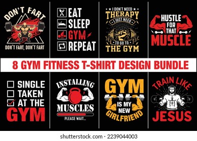 Gym Workout Fitness T-Shirt Bundle Tshirt T-Shirt diseño vector