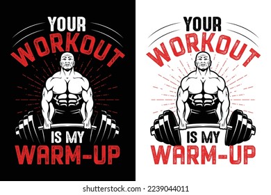 Gym Workout Fitness Tshirt T-Shirt design vector