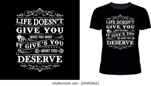Gym, Workout and fitness t-shirt- Typography and Gym Equipment vector designed T-shirt ready for print on Tee for your business