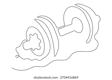 Ícone de treino ginásio contorno contínuo desenho estilo simples treinamento força