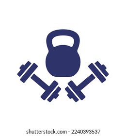 Gym and workout icon on white