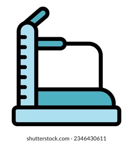 Gym workout icon outline vector. Exercise equipment. Fitness training color flat
