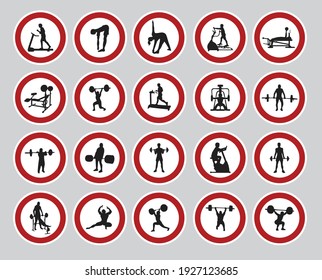 icono de entrenamiento en gimnasio en vector 