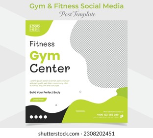 gym workout square flyer post banner and social media post template design