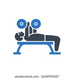 Icono de entrenamiento de entrenamiento de gimnasio aislado sobre fondo blanco