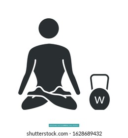 Gym, yoga and fitness icon vector illustration logo template for many purpose. Isolated on white background.