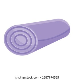 Gym yoga mat icon. Cartoon of gym yoga mat vector icon for web design isolated on white background