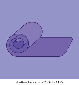 Vector de icono de estera de yoga de gimnasio. Ilustración de icono de hoja de estera de gimnasio. Estera de gimnasio