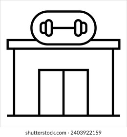 Gymnasium, Building icon, landmark sign vector illustration 