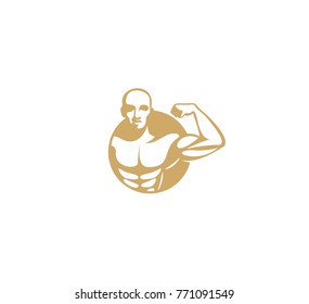 Gymnasium icon, fitness and health, muscle, protein, vector illustration