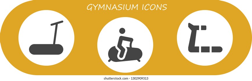 Gymnasium Icon Set 3 Filled Gymnasium Stock Vector Royalty Free