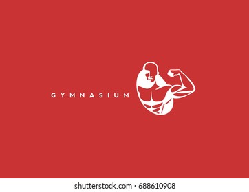 Gymnasium icon, strength and muscle, body building, muscle, vector illustration