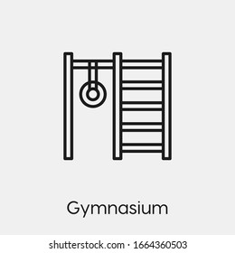 Gymnasium Icon Vector. Linear Style Sign For Mobile Concept And Web Design. Gymnasium Symbol Illustration. Pixel Vector Graphics - Vector.