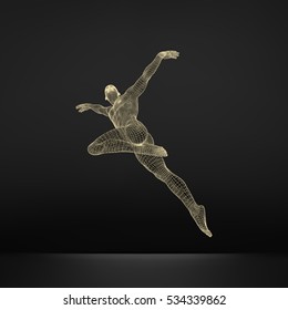 Gymnast. 3D-Modell des Menschen. Modell des menschlichen Körpers. Gymnastik Aktivitäten für Icon Health and Fitness Community.
