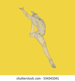 Gymnast. 3D Model of Man. Human Body Model. Gymnastics Activities for Icon Health and Fitness Community.