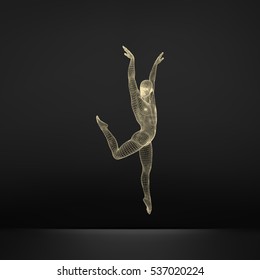 Gymnast. 3D Model of Man. Human Body Model. Gymnastics Activities for Icon Health and Fitness Community.