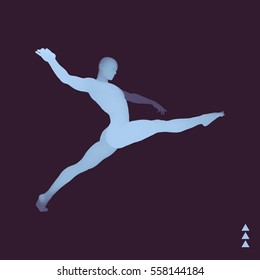 Gymnast. 3D Model of Man. Human Body Model. Gymnastics Activities for Icon Health and Fitness Community. 