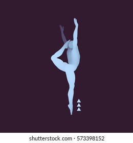 Gymnast. 3D Model of Man. Human Body Model. Gymnastics Activities for Icon Health and Fitness Community. 