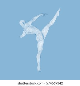 Gymnast. 3D Model of Man. Human Body Model. Gymnastics Activities for Icon Health and Fitness Community. 