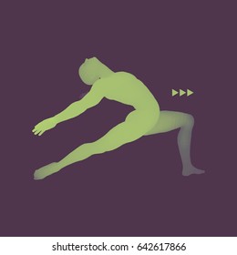 Gymnast. 3D Model of Man. Human Body Model. Gymnastics Activities for Icon Health and Fitness Community.
