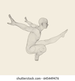 Gymnast. 3D Model of Man. Human Body Model. Gymnastics Activities for Icon Health and Fitness Community.