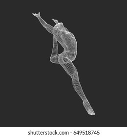 Gymnast. 3D Model of Man. Human Body Model. Gymnastics Activities for Icon Health and Fitness Community.