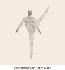 Gymnast. 3D Model of Man. Human Body Model. Gymnastics Activities for Icon Health and Fitness Community.