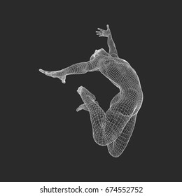 Gymnast. 3D Model of Man. Human Body Model. Gymnastics Activities for Icon Health and Fitness Community.