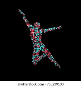 Gymnast. 3d model of man. Human body model. Gymnastics activities for icon health and fitness community.