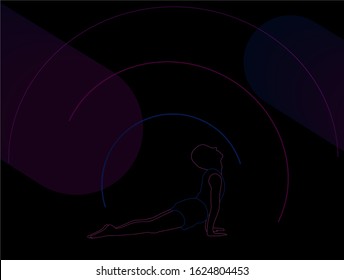 Gymnast, acrobat, yoga. Flat vector illustration. Healthy Lifestyle Concept. 
