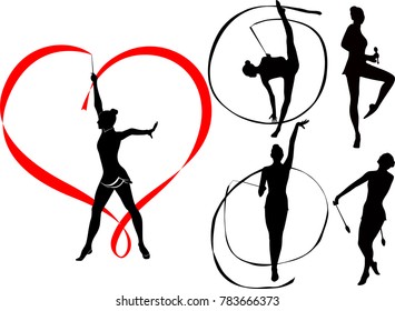  gymnast athlete vector  isolated on white background