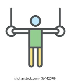 Gymnast Bold Icon Illustration