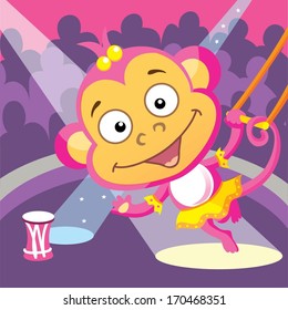 Gymnast circus monkey